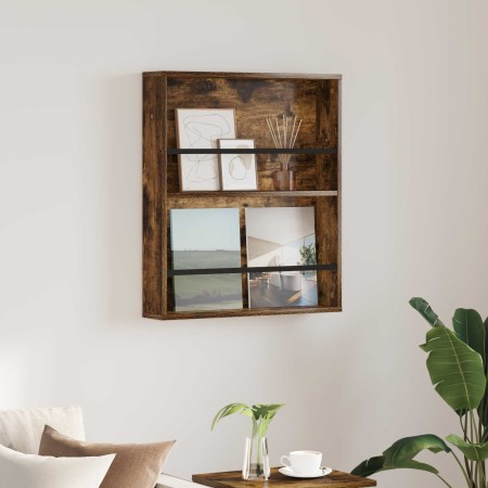 Estante de revistas con estante Roble ahumado 60 x 12 x 70 cm en Revisteros | Comprar online en Foru.es