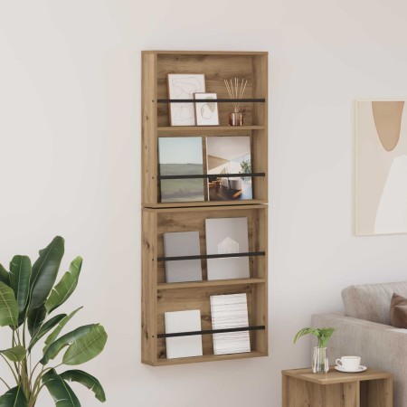 Estante de revistas 2 pcs Roble artesanal 60 x 12 x 70 cm en Revisteros | Comprar online en Foru.es