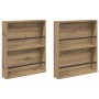 Estante de revistas 2 pcs Roble artesanal 60 x 12 x 70 cm en Revisteros | Comprar online en Foru.es