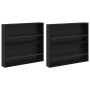 Estante de revistas 2 pcs Roble Negro 80 x 12 x 70 cm en Revisteros | Comprar online en Foru.es