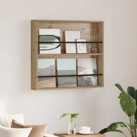 Estante de revistas con estante Roble artesanal 80 x 12 x 70 cm en Revisteros | Comprar online en Foru.es