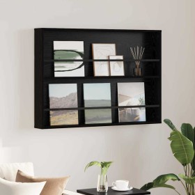 Estante de revistas con estante Roble Negro 100 x 12 x 70 cm en Revisteros | Comprar online en Foru.es