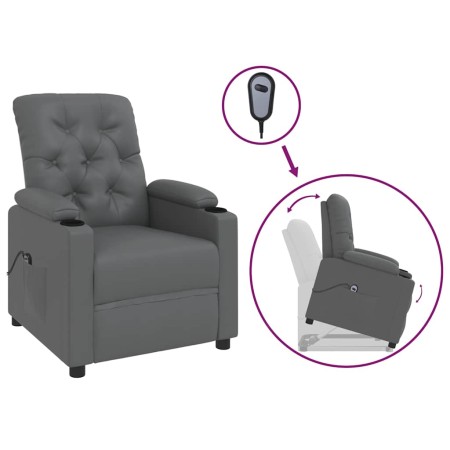 Sillón elevable cuero sintético gris en Sillones | Comprar online en Foru.es