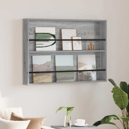 Estante de revistas con estante Gris Sonoma 100 x 12 x 70 cm en Revisteros | Comprar online en Foru.es