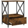 Mesita de noche madera de ingeniería roble ahumado 50x41x65 cm de vidaXL, Mesitas de noche - Ref: Foro24-826087, Precio: 48,4...