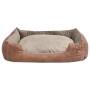 Cama para perro con cojín PU cuero artificial talla XL beige en Camas para perros | Comprar online en Foru.es