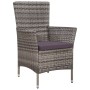 Sillas de jardín y taburete con cojines ratán sintético gris de vidaXL, Sillas de jardín - Ref: Foro24-44092, Precio: 98,62 €...
