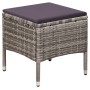 Sillas de jardín y taburete con cojines ratán sintético gris de vidaXL, Sillas de jardín - Ref: Foro24-44092, Precio: 98,62 €...