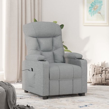 Sillón reclinable eléctrico tela gris claro en Sillones | Comprar online en Foru.es
