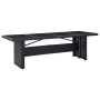 Mesa de jardín ratán sintético y vidrio negro 240x90x74 cm en Mesas de jardín | Comprar online en Foru.es