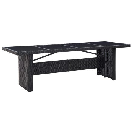 Mesa de jardín ratán sintético y vidrio negro 240x90x74 cm en Mesas de jardín | Comprar online en Foru.es
