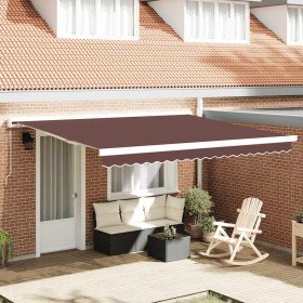Toldo retráctil manual marrón 400x300 cm en Toldos | Comprar online en Foru.es
