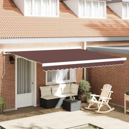 Toldo retráctil manual marrón 400x300 cm en Toldos | Comprar online en Foru.es