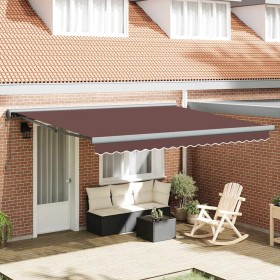 Toldo retráctil automático marrón 400x300 cm en Toldos | Comprar online en Foru.es