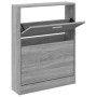 Mueble zapatero madera contrachapada gris Sonoma 59x17x81 cm en Zapateros y organizadores de calzado | Comprar online en Foru.es