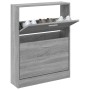 Mueble zapatero madera contrachapada gris Sonoma 59x17x81 cm en Zapateros y organizadores de calzado | Comprar online en Foru.es