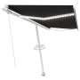Toldo manual retráctil con LED gris antracita 400x350 cm en Toldos | Comprar online en Foru.es