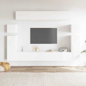 Set de muebles para TV 8 piezas madera contrachapada blanco en Muebles TV | Comprar online en Foru.es