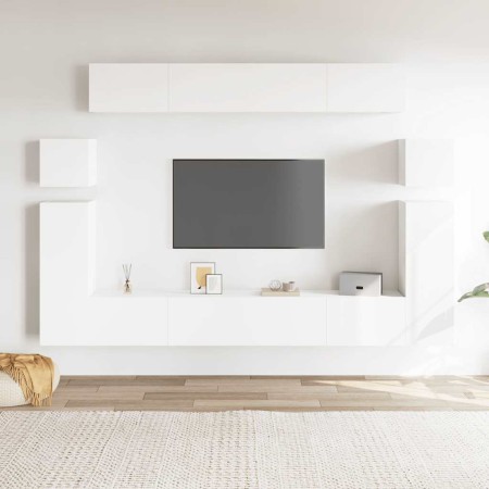 Set de muebles para TV 8 piezas madera contrachapada blanco en Muebles TV | Comprar online en Foru.es