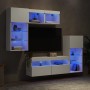 Muebles de TV de pared con LED 5 pzas madera ingeniería blanco en Muebles TV | Comprar online en Foru.es