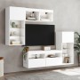 Muebles de TV de pared con LED 5 pzas madera ingeniería blanco en Muebles TV | Comprar online en Foru.es