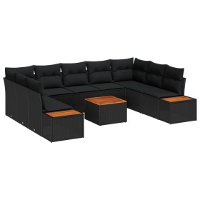 Conjunto de sofás de jardín 5 pcs Negro Ratán sintético en Sofás de exterior | Comprar online en Foru.es