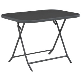 Mesa de jardín plegable vidrio y acero gris 100x75x72 cm en Mesas de jardín | Comprar online en Foru.es