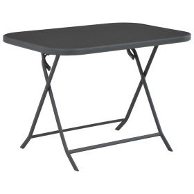 Mesa de jardín plegable vidrio y acero gris 100x75x72 cm en Mesas de jardín | Comprar online en Foru.es