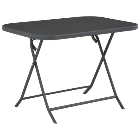 Mesa de jardín plegable vidrio y acero gris 100x75x72 cm en Mesas de jardín | Comprar online en Foru.es