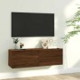 Mueble pared TV madera contrachapada roble marrón 100x30x30 cm en Muebles TV | Comprar online en Foru.es