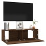 Mueble pared TV madera contrachapada roble marrón 100x30x30 cm en Muebles TV | Comprar online en Foru.es