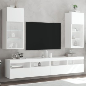 Muebles para TV con luces LED 2 uds blanco 40,5x30x90 cm en Muebles TV | Comprar online en Foru.es