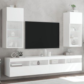 Muebles para TV con luces LED 2 uds blanco 40,5x30x90 cm en Muebles TV | Comprar online en Foru.es
