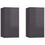 Muebles TV 2 uds madera contrachapada gris brillo 30,5x30x60 cm en Muebles TV | Comprar online en Foru.es