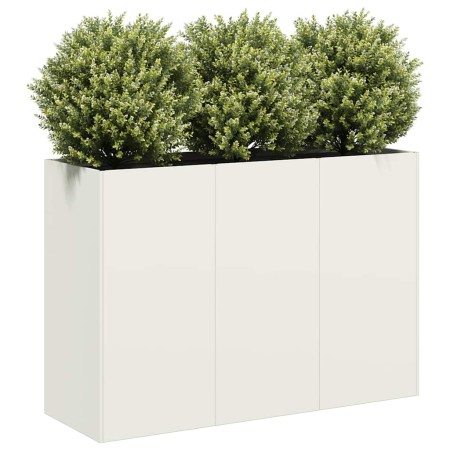 Jardinera de acero laminado en frío blanco 120x40x80 cm en Macetas y jardineras | Comprar online en Foru.es