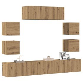 Mueble para TV de pared madera contrachapada artesanal 7 piezas en Muebles TV | Comprar online en Foru.es