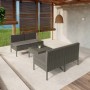 Set de muebles de jardín 5 pzas y cojines ratán sintético gris en Conjuntos de jardín | Comprar online en Foru.es