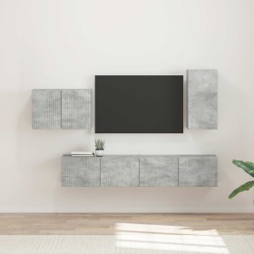 4 pcs Gris Concreto en Muebles TV | Comprar online en Foru.es
