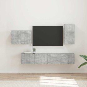 4 pcs Gris Concreto en Muebles TV | Comprar online en Foru.es