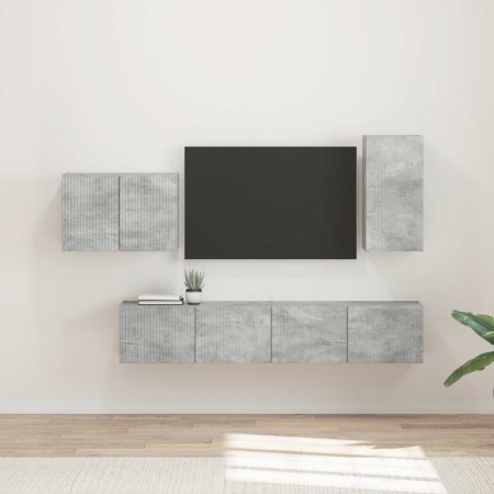 4 pcs Gris Concreto en Muebles TV | Comprar online en Foru.es