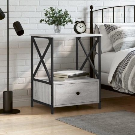 Mesita de noche madera de ingeniería gris Sonoma 50x41x65 cm de vidaXL, Mesitas de noche - Ref: Foro24-826089, Precio: 61,00 ...