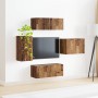 4 pcs Madera envejecida en Muebles TV | Comprar online en Foru.es