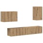 4 pcs Roble artesanal en Muebles TV | Comprar online en Foru.es