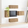 4 pcs Roble artesanal en Muebles TV | Comprar online en Foru.es