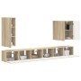6 pcs Roble Sonoma en Muebles TV | Comprar online en Foru.es