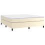 Estructura de cama de cuero sintético color crema 160x200 cm de vidaXL, Camas y somieres - Ref: Foro24-3121055, Precio: 151,3...
