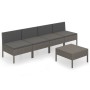 Set de muebles de jardín 5 pzas y cojines ratán sintético gris en Conjuntos de jardín | Comprar online en Foru.es