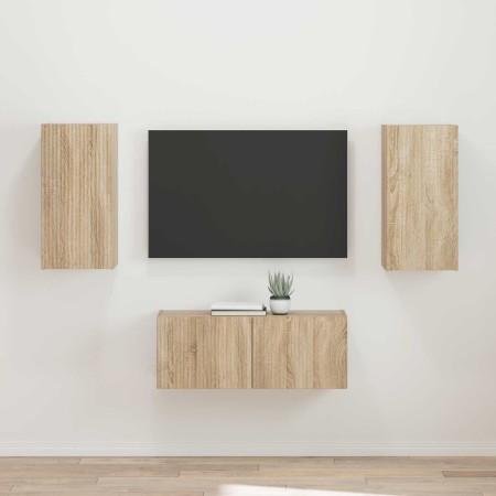 Conjunto de mueble de TV Montaje en la pared 2 pcs Roble Sonoma en Muebles TV | Comprar online en Foru.es