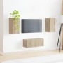 Conjunto de mueble de TV Montaje en la pared 2 pcs Roble Sonoma en Muebles TV | Comprar online en Foru.es