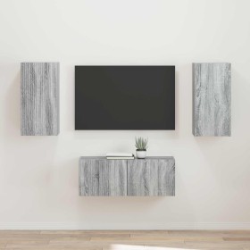 Conjunto de mueble de TV 2 pcs Gris Sonoma Madera de ingeniería en Muebles TV | Comprar online en Foru.es